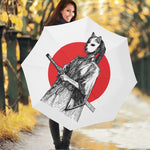 Japanese Samurai Girl Print Foldable Umbrella