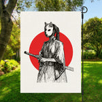 Japanese Samurai Girl Print Garden Flag