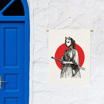 Japanese Samurai Girl Print Garden Flag