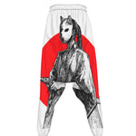Japanese Samurai Girl Print Hammer Pants