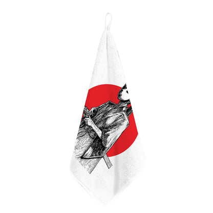 Japanese Samurai Girl Print Hand Towel