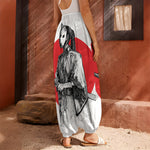 Japanese Samurai Girl Print Harem Pants