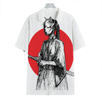 Japanese Samurai Girl Print Hawaiian Shirt