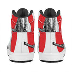 Japanese Samurai Girl Print High Top Leather Sneakers