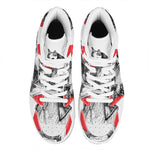 Japanese Samurai Girl Print High Top Leather Sneakers