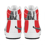 Japanese Samurai Girl Print High Top Leather Sneakers
