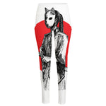Japanese Samurai Girl Print High-Waisted Pocket Leggings