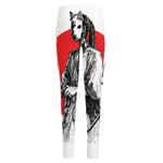 Japanese Samurai Girl Print High-Waisted Pocket Leggings