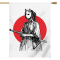 Japanese Samurai Girl Print House Flag