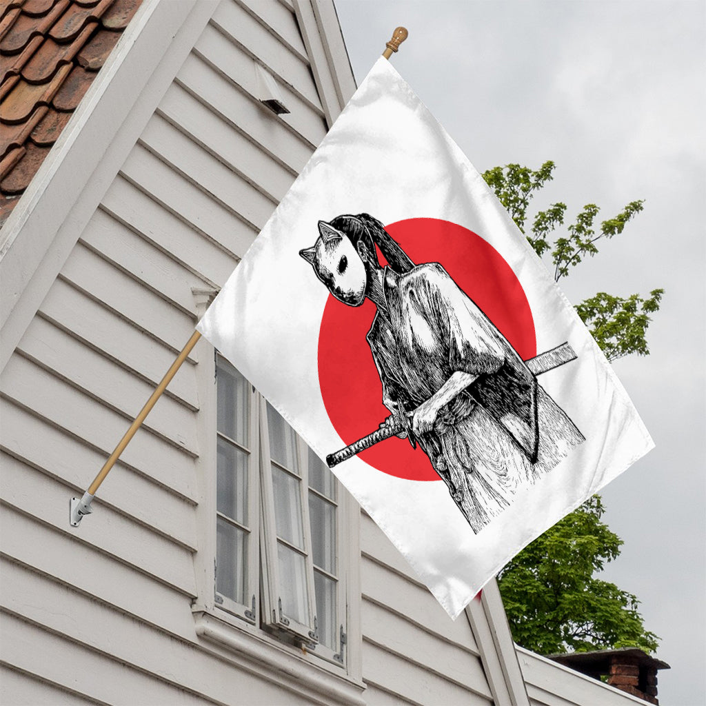 Japanese Samurai Girl Print House Flag