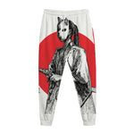 Japanese Samurai Girl Print Jogger Pants