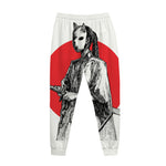 Japanese Samurai Girl Print Jogger Pants