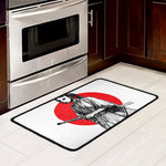Japanese Samurai Girl Print Kitchen Mat