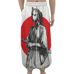 Japanese Samurai Girl Print Lantern Pants