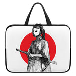 Japanese Samurai Girl Print Laptop Sleeve With Handle