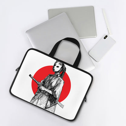 Japanese Samurai Girl Print Laptop Sleeve With Handle