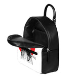 Japanese Samurai Girl Print Leather Backpack