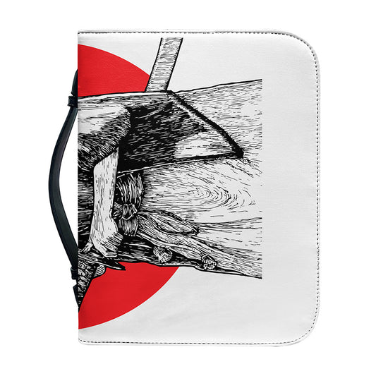 Japanese Samurai Girl Print Leather Bible Cover