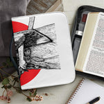 Japanese Samurai Girl Print Leather Bible Cover