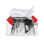 Japanese Samurai Girl Print Leather Tissue Box Cover