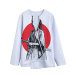 Japanese Samurai Girl Print Long Sleeve Short Coat