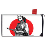 Japanese Samurai Girl Print Mailbox Cover