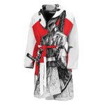 Japanese Samurai Girl Print Men's Bathrobe
