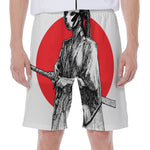 Japanese Samurai Girl Print Men's Beach Shorts