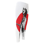 Japanese Samurai Girl Print Men's Compression Pants