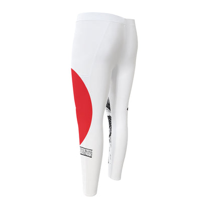 Japanese Samurai Girl Print Men's Compression Pants
