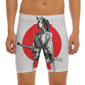 Japanese Samurai Girl Print Men's Long Boxer Briefs