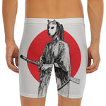 Japanese Samurai Girl Print Men's Long Boxer Briefs