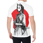 Japanese Samurai Girl Print Men's Shirt