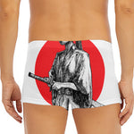 Japanese Samurai Girl Print Men's Short Boxer Briefs