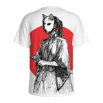 Japanese Samurai Girl Print Men's Sports T-Shirt