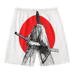 Japanese Samurai Girl Print Men's Swim Trunks