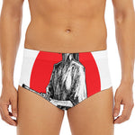 Japanese Samurai Girl Print Men's Triangle Swim Briefs