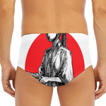 Japanese Samurai Girl Print Men's Triangle Swim Briefs