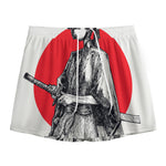Japanese Samurai Girl Print Mesh Shorts