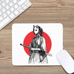 Japanese Samurai Girl Print Mouse Pad