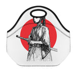Japanese Samurai Girl Print Neoprene Lunch Bag
