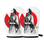 Japanese Samurai Girl Print Oven Mitts