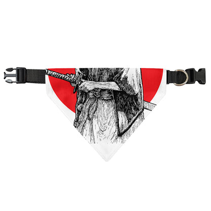 Japanese Samurai Girl Print Over The Collar Dog Bandana