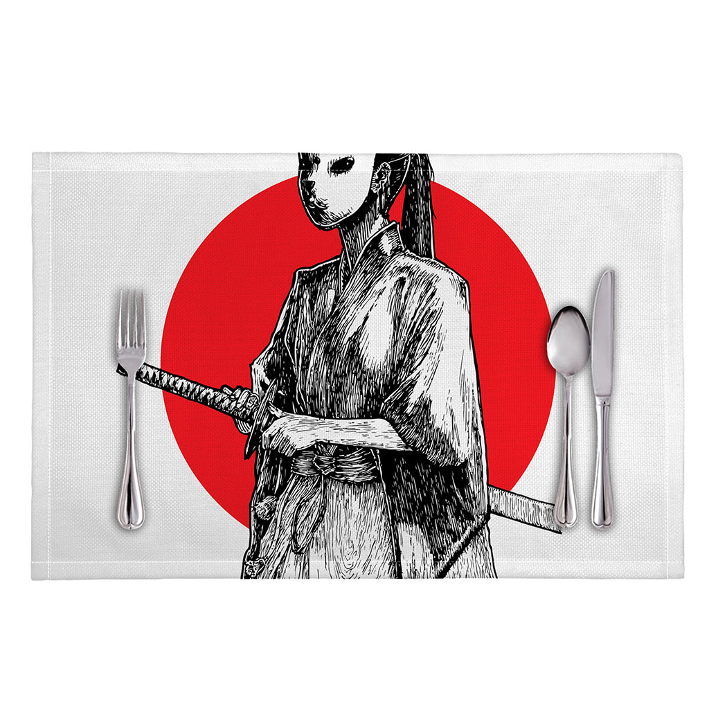 Japanese Samurai Girl Print Placemat