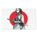 Japanese Samurai Girl Print Polyester Doormat