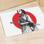 Japanese Samurai Girl Print Polyester Doormat