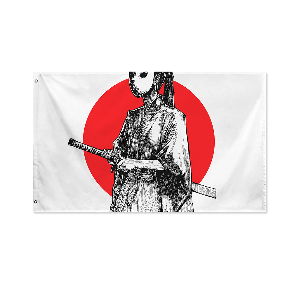 Japanese Samurai Girl Print Polyester Flag