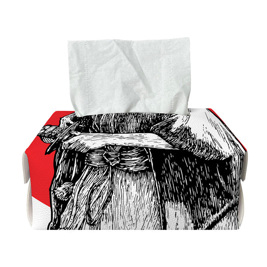 Japanese Samurai Girl Print Rectangle Tissue Box Cover