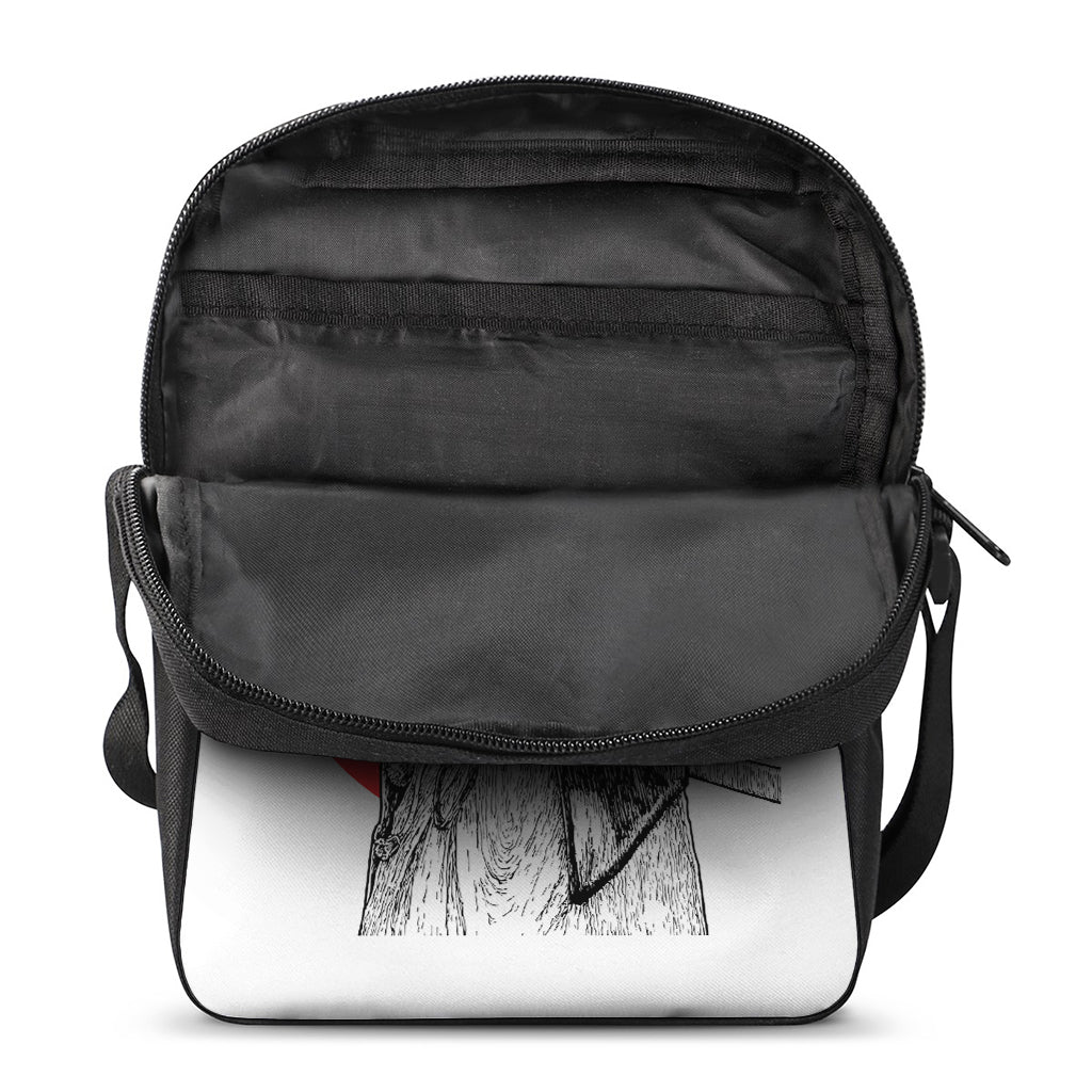 Japanese Samurai Girl Print Rectangular Crossbody Bag