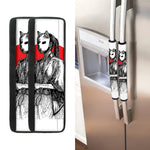 Japanese Samurai Girl Print Refrigerator Handle Covers